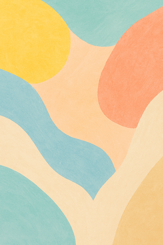 Abstract pastel sunburst design symbolizing cool breezy colors for Florida heat.